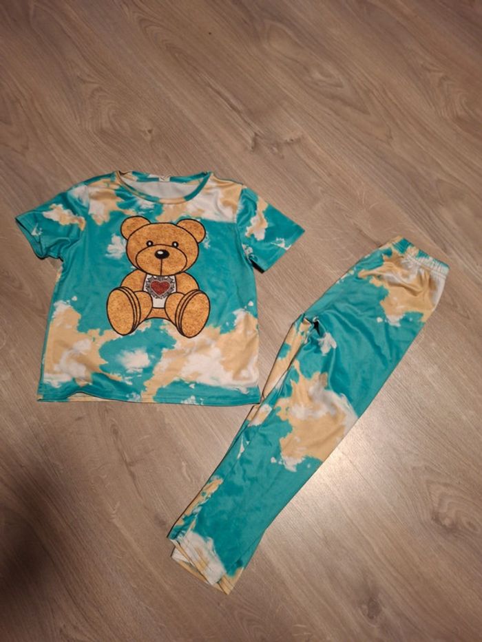 Pyjama deux pièces fille nounours Multicolore 7 ans shein
