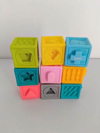 LUDI Cubes Eveil Sensoriel Bébé Formes Animaux Chiffres  🔢