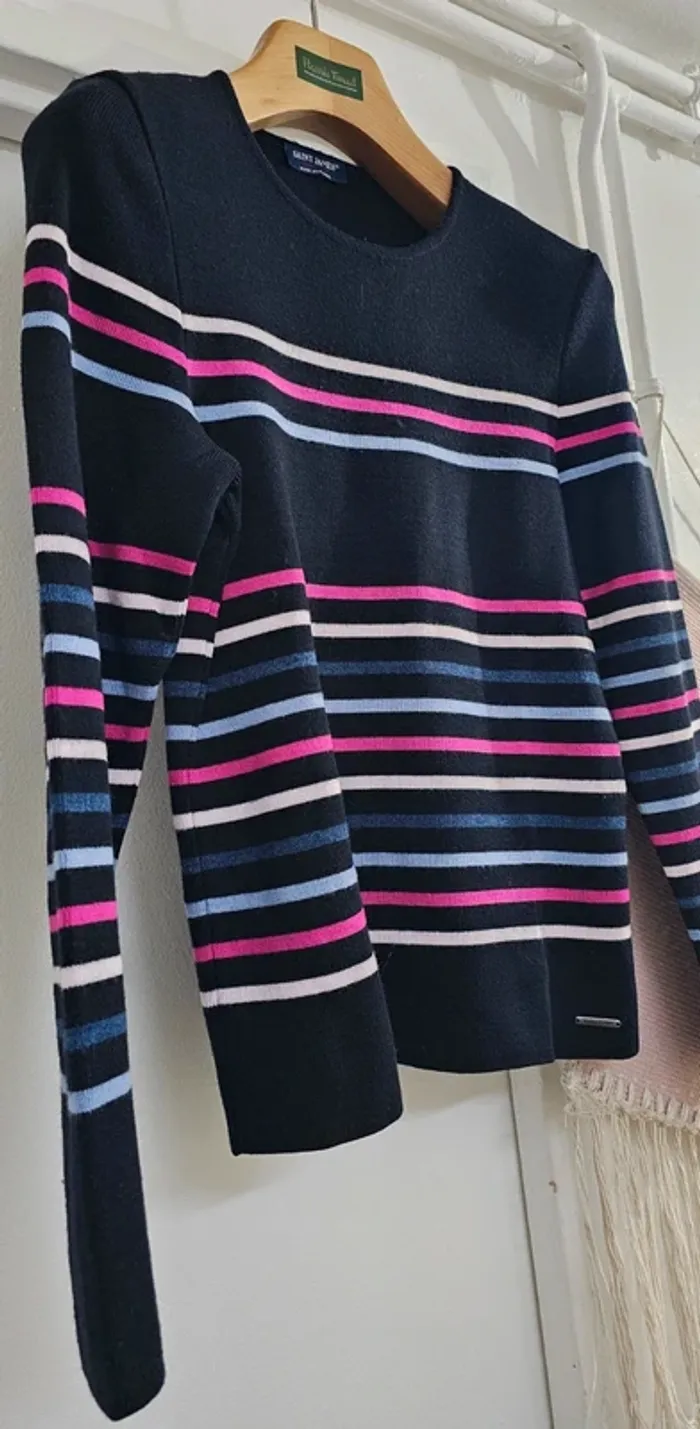 Pull Marinière Laine Saint James Taille 40 - photo numéro 3