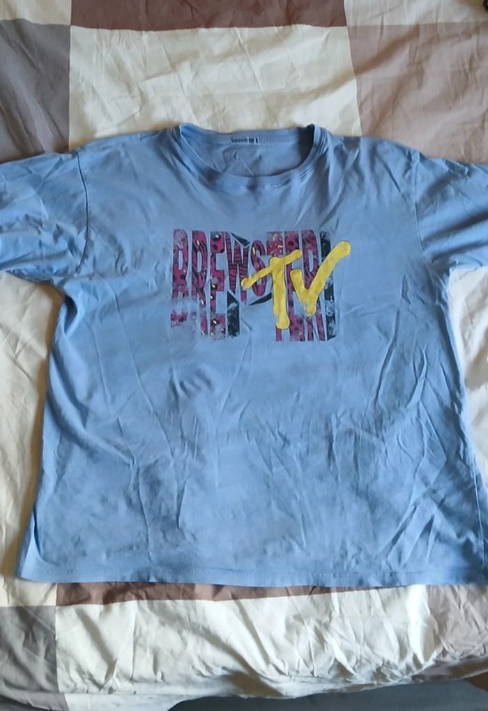 Tee-shirt vintage loose bleu - photo numéro 4