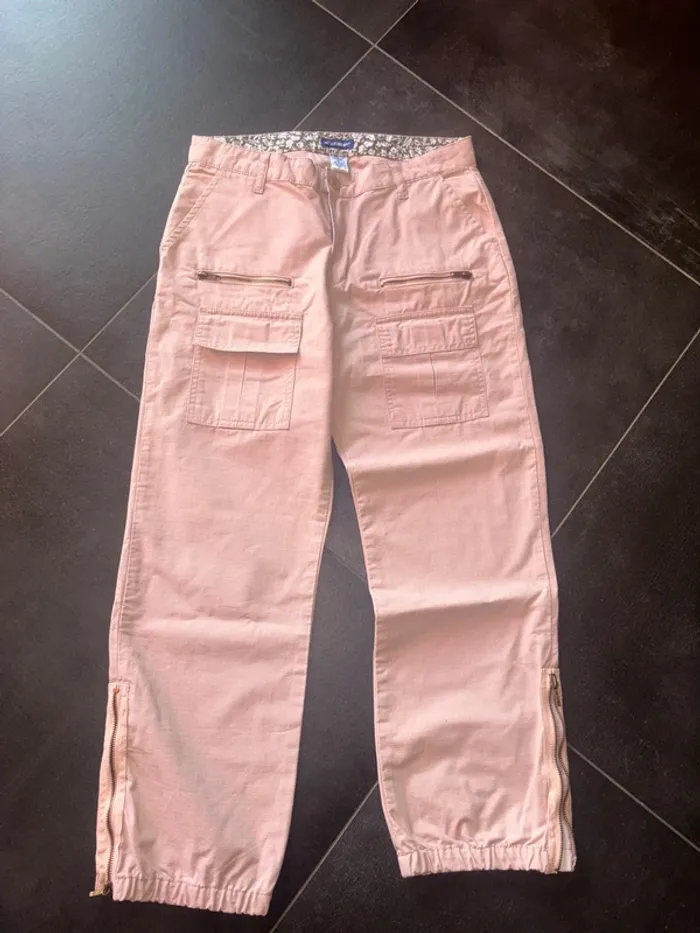 Pantalon vintage coton t 40 avec fermetures bas