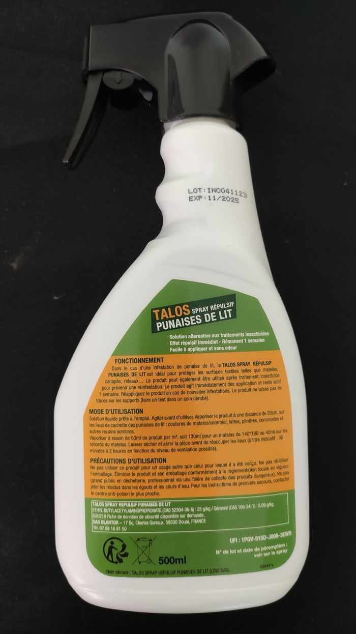 Talos spray répulsif anti punaise de lit - photo numéro 3