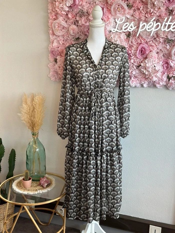 Robe longue légère à motifs paon, taille S - Bianka Paris - photo numéro 2