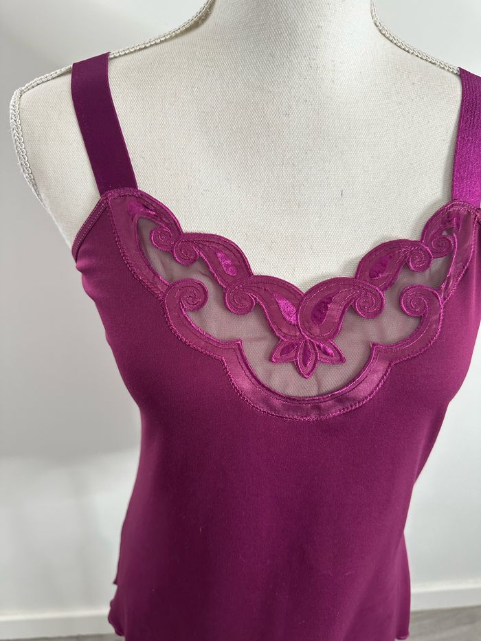 Débardeur en dentelle violet Thermolactyl Damart Vintage T36/38 S/M - photo numéro 2