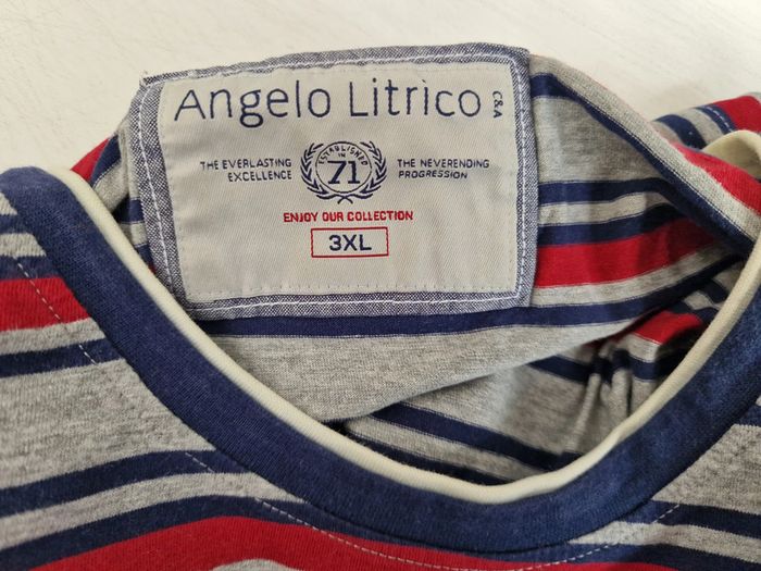T-Shirt A Rayures Gris Bleu Marine Rouge - photo numéro 7