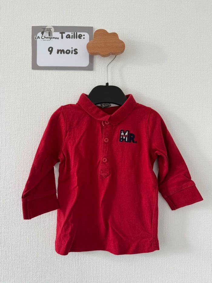 Polo manches longues - taille 9 mois 🌼
