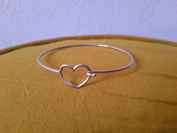 Bracelet Jonc cœur argent