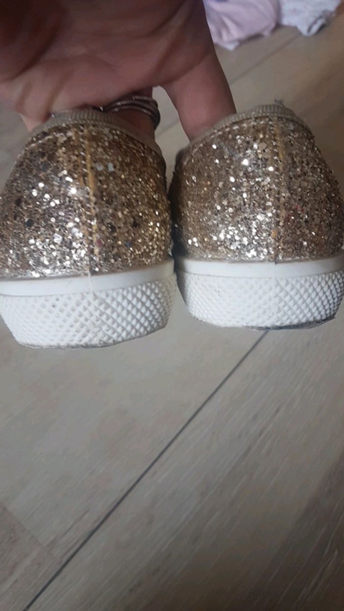 Chaussures sneakers dorées paillettes 36 - photo numéro 4