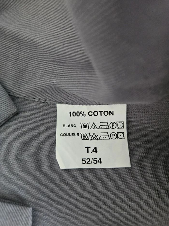 Blouse de travail unisexe - Taille 4 (52-54) - Grise - photo numéro 2