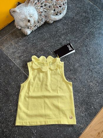 Petit top d’été jaune ligné pailleté neuf 74 cm /9mois JBC
