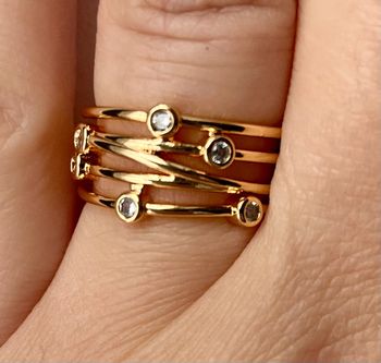 Bague à strass en acier inoxydable ajustable