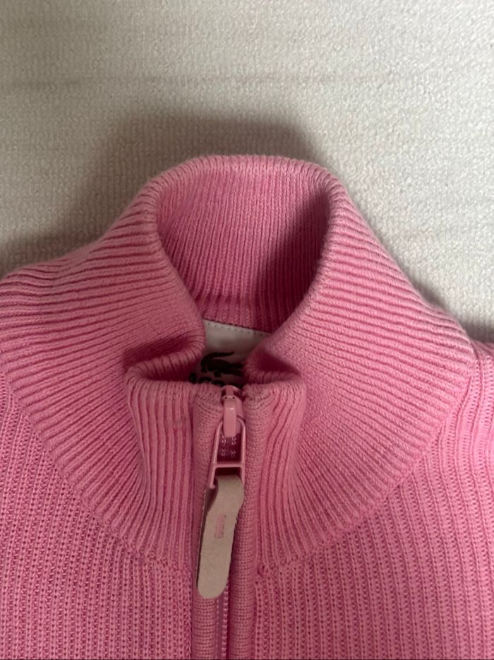 Gilet/veste torsadé zippé Lacoste  rose taille S - photo numéro 3
