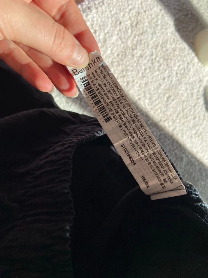 Pantalon en coton parachute noir Bershka Taille S - photo numéro 5