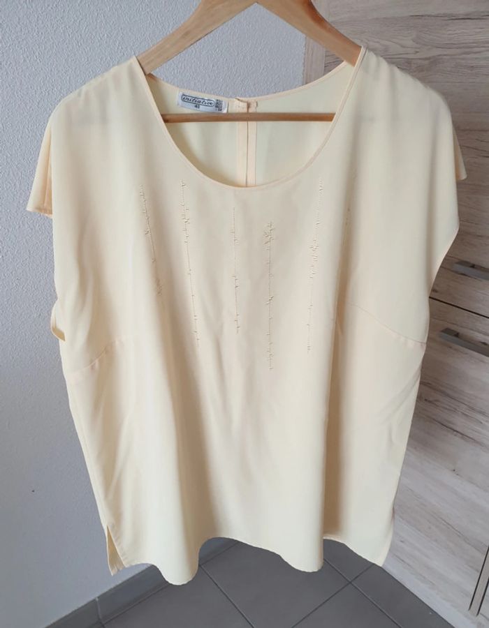 Blouse jaune manches courtes