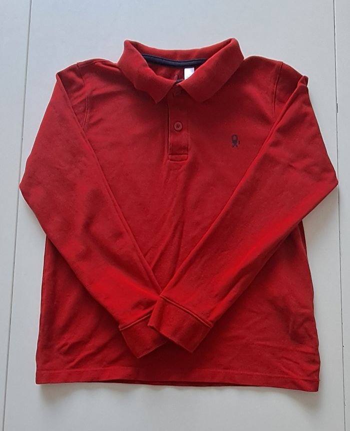 Polo manches longues Okaïdi rouge – 12 ans - photo numéro 2