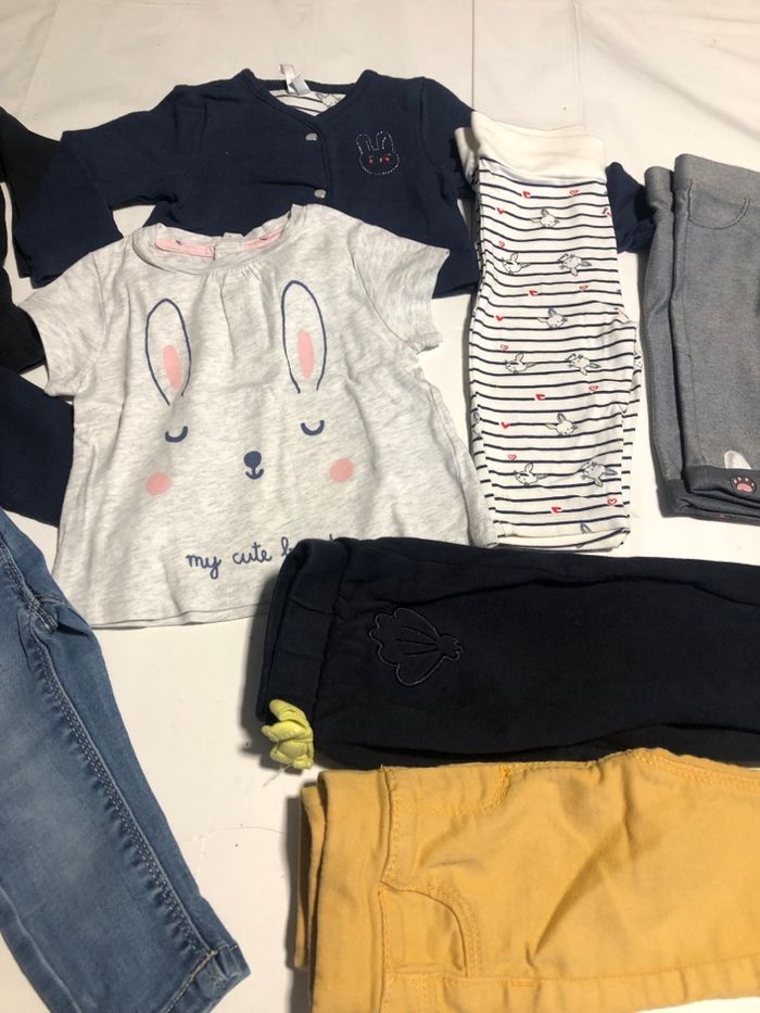 Leggings jeans t-shirt gilet fille 6 mois le lot - photo numéro 2