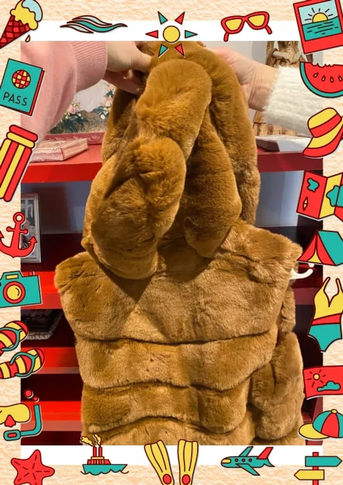 Veste sans manches fausse fourrure moutarde - photo numéro 6
