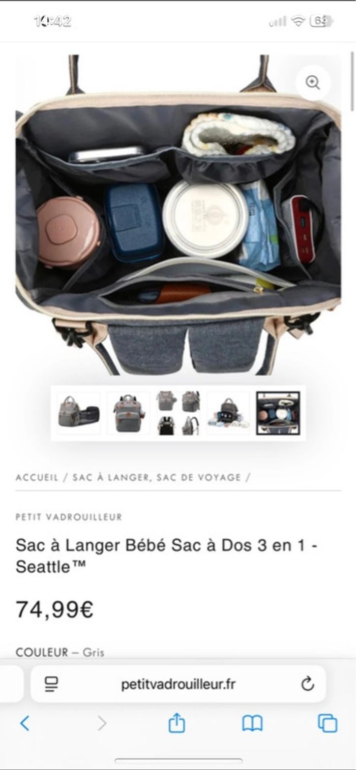 Sac à dos à langer