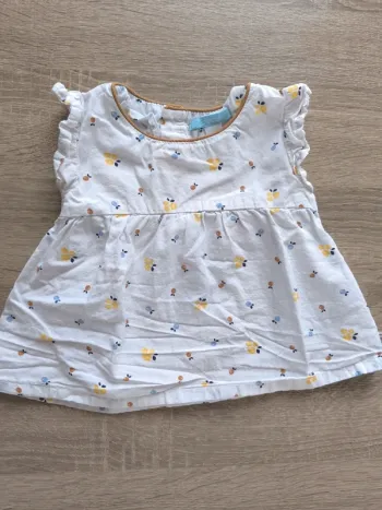 Haut manches courtes léger fleuri 12 mois obaïbi