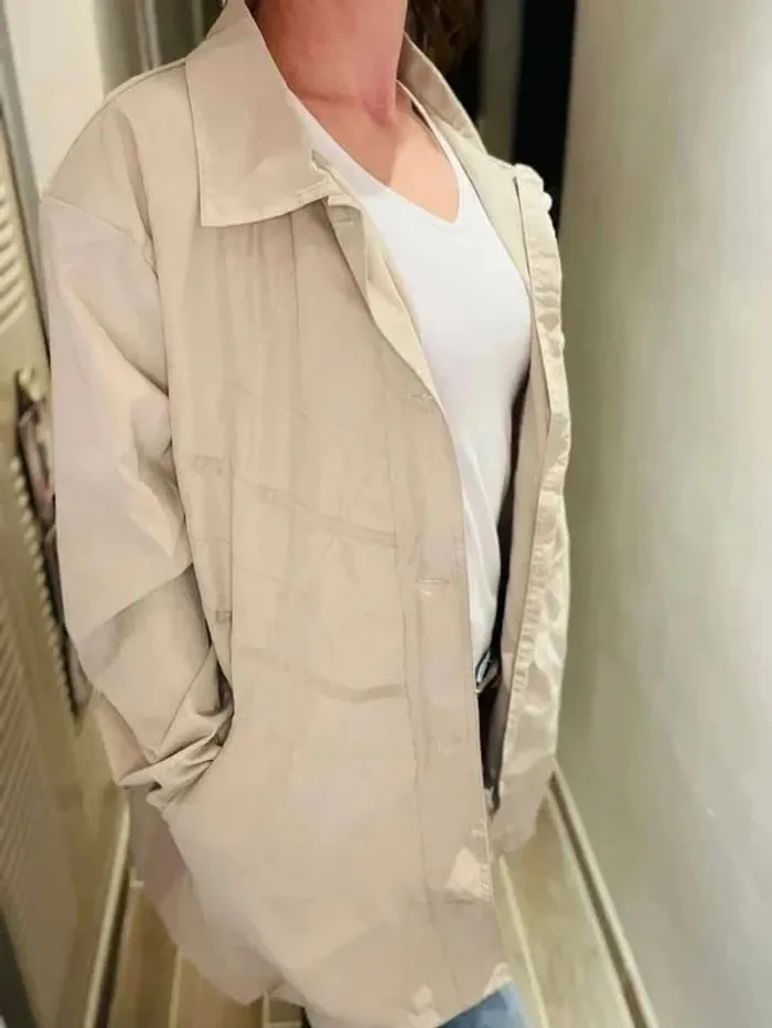 Manteau bleu bonheur neuf taille 50 beige - photo numéro 4