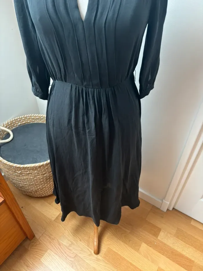 🖤 Robe midi noire en soie – Tara Jarmon – T40 - photo numéro 6