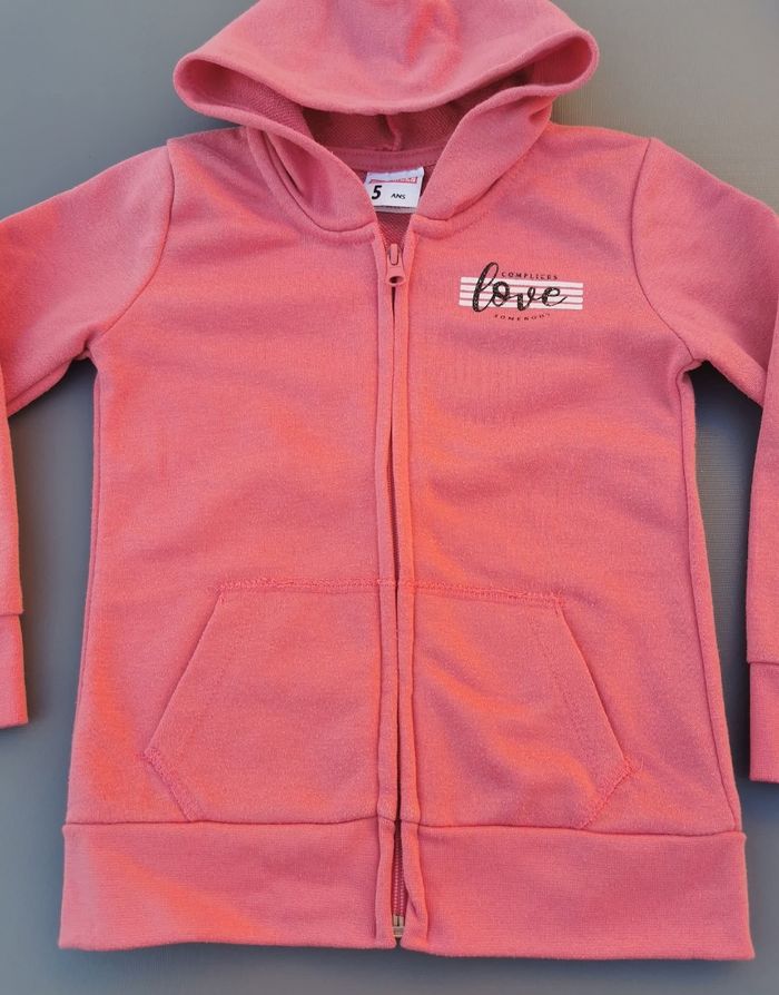 Pull sweat zippé à capuche 5 ans fille Complces - photo numéro 2