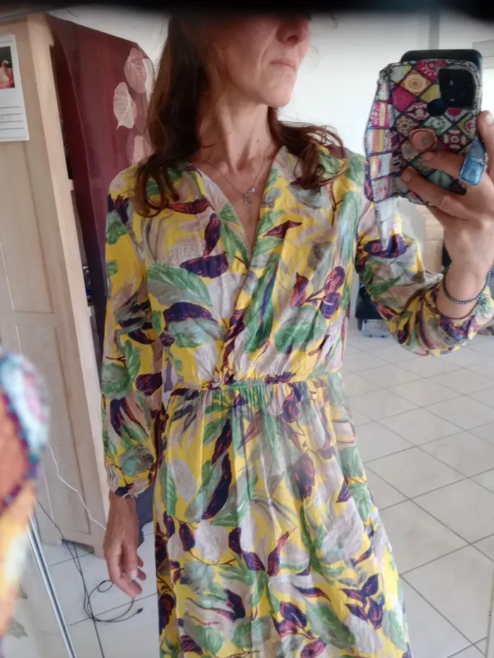 Robe longue L imprimé floral c83 - photo numéro 2
