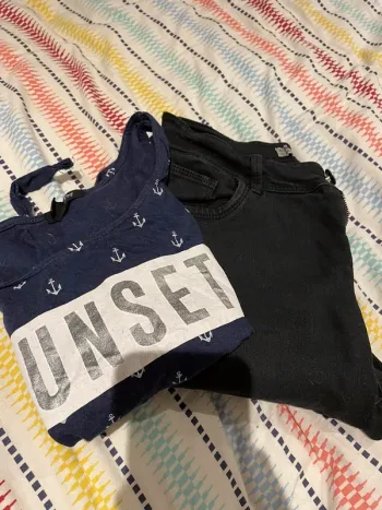 Lot débardeur et jean noir taille S - M