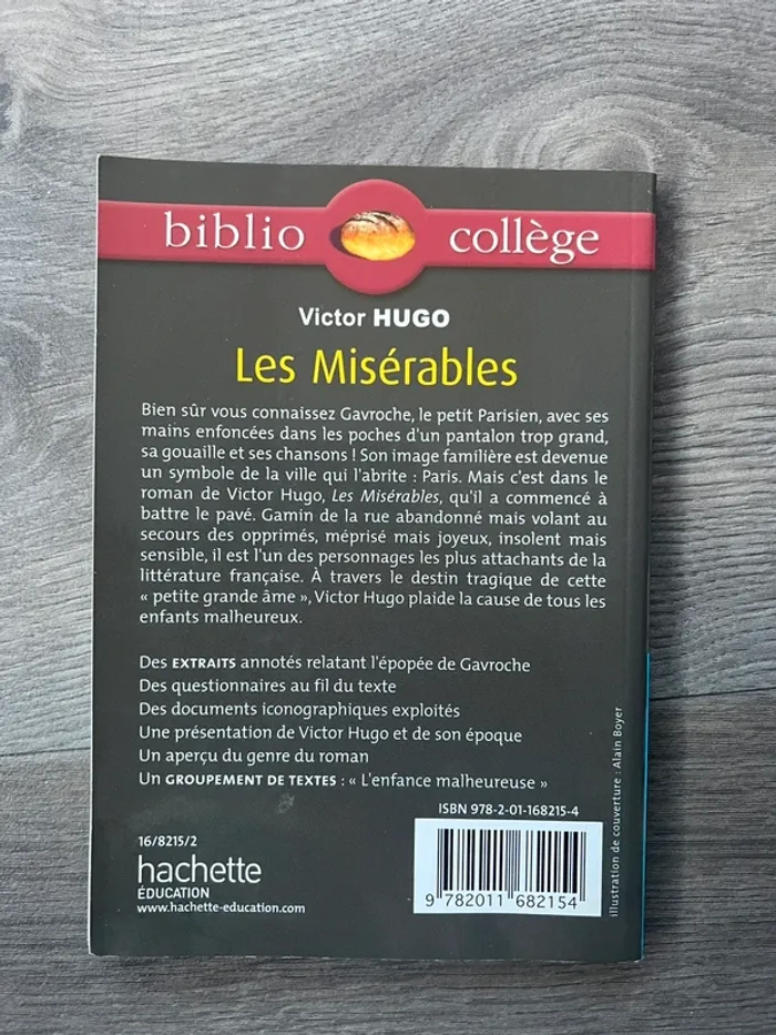 Livre Les Misérables Victor Hugo Biblio collège - photo numéro 2