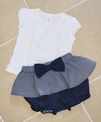 Ensemble t-shirt + jupe culotte 6 mois / 68cm