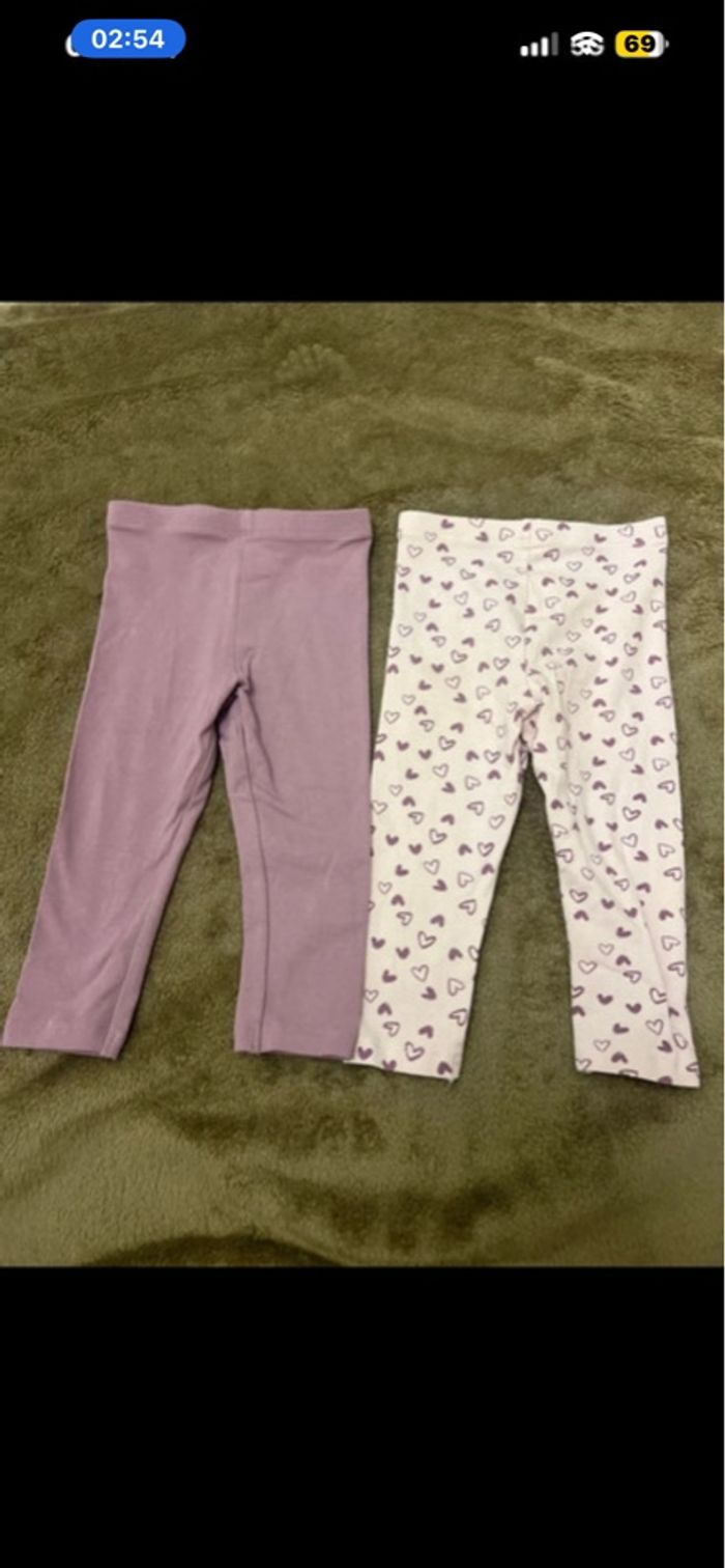 Deux legging 9-12 mois