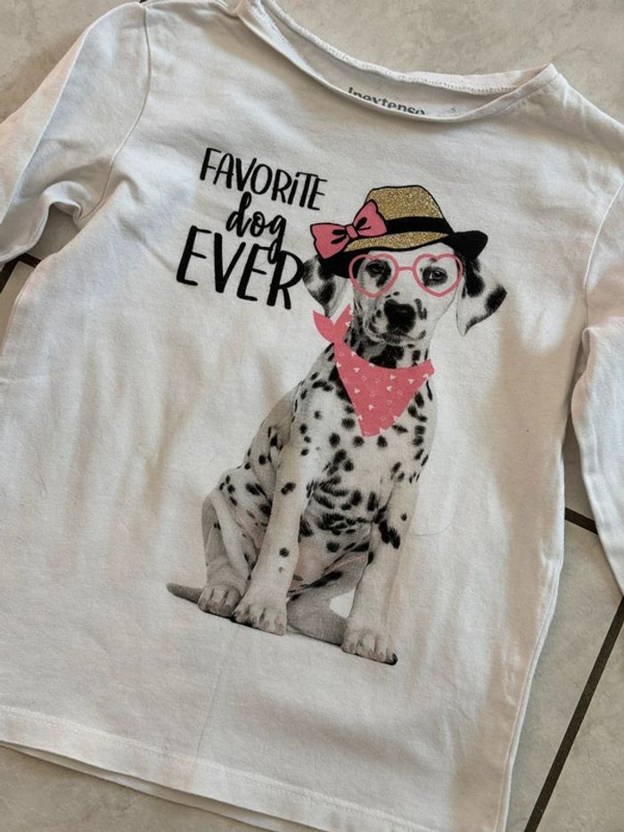 T-shirt chien fille manches longues 4 ans - photo numéro 2