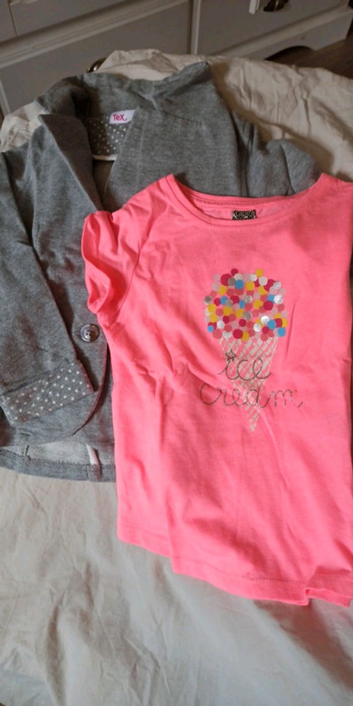 Ensemble veste + t-shirt fluo