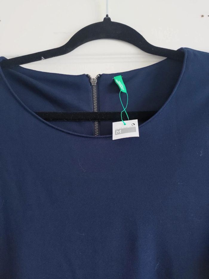 Benetton robe bleu marine M - photo numéro 2