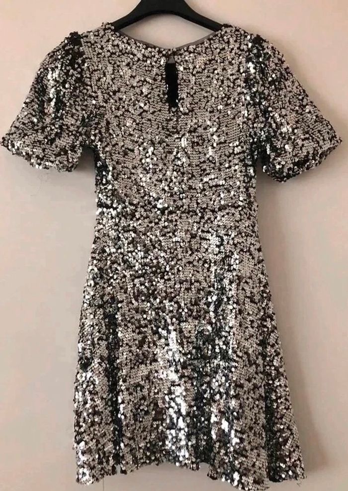 Robe de soirée argent sequin Zara - photo numéro 5