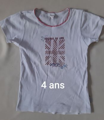 Maillot de corps manches courtes fille - absorba - 4 ans
