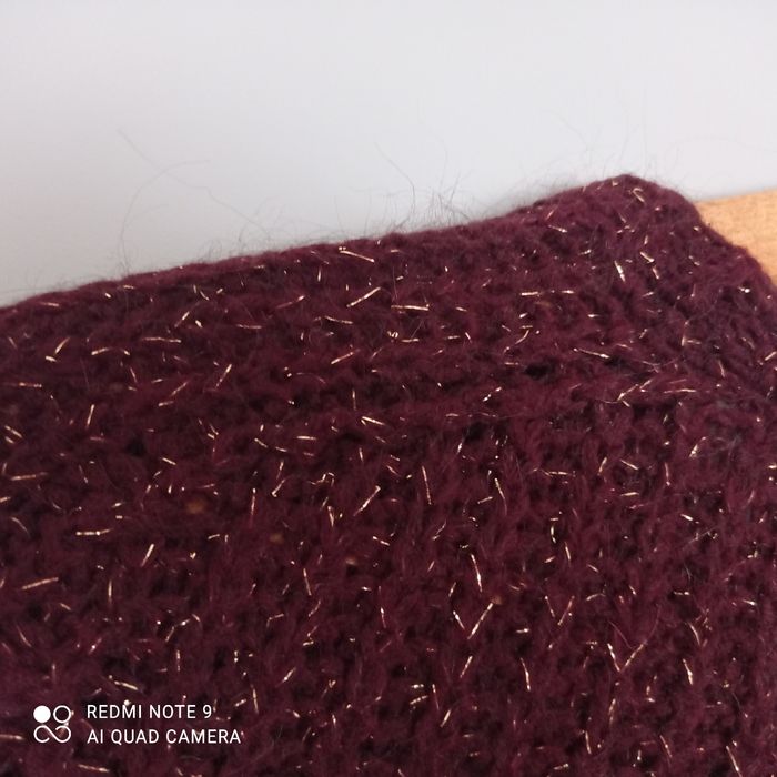 Pull bordeaux doré lurex t38 - photo numéro 9