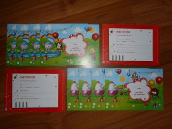 Lot de 10 INVITATIONS pour ANNIVERSAIRE ENFANT des 4 ANS