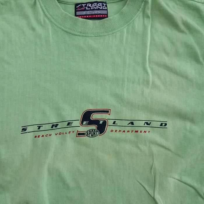 T-shirt homme vert imprimé vintage Street Land taille L - photo numéro 4
