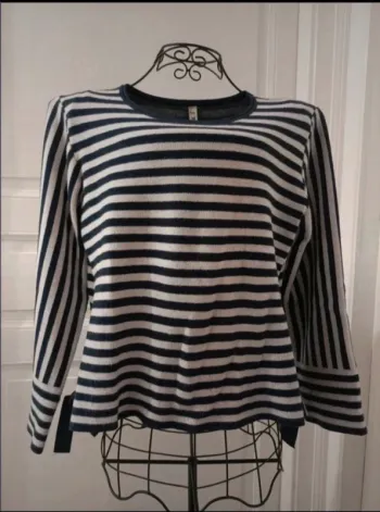 Pull marin viscose à nouer CMP55 taille 38