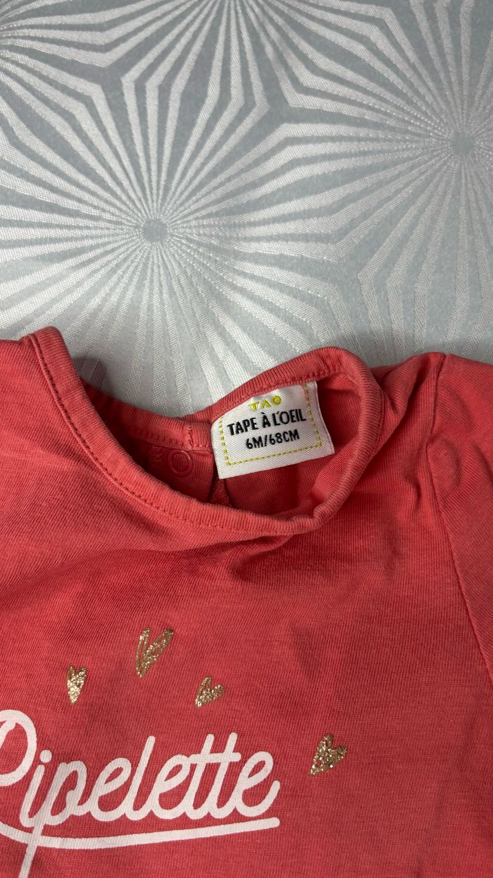 Tee-shirt-pull manches longues fille 6 mois tape à l’œil - photo numéro 4