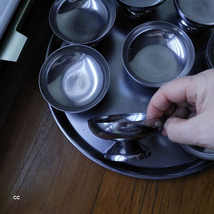 Lot plateau et 8 coupes à glace inox - photo numéro 3