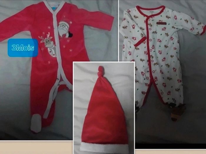 Lot 2 pyjamas Noël 🎅  + bonnet 3 mois