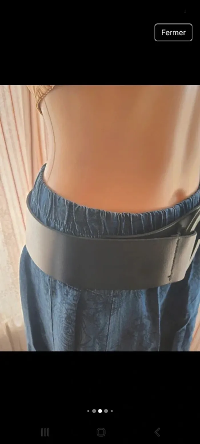 Ceinture Terre Bleue noir en cuir taille 42 80cm - photo numéro 7