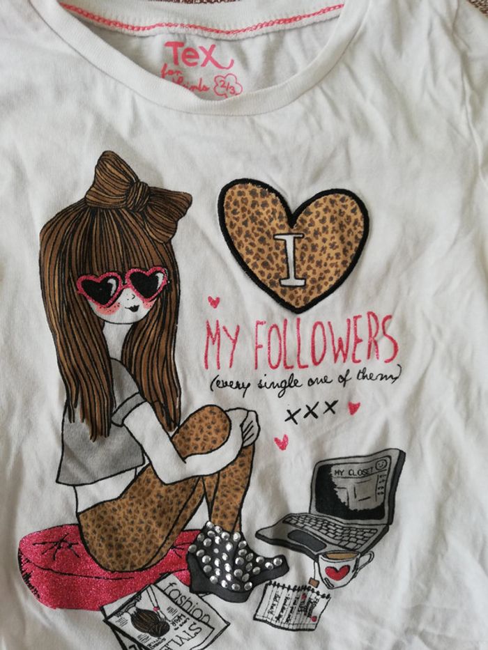TS 2/3 ans manches longues écru my followers Tex - photo numéro 2