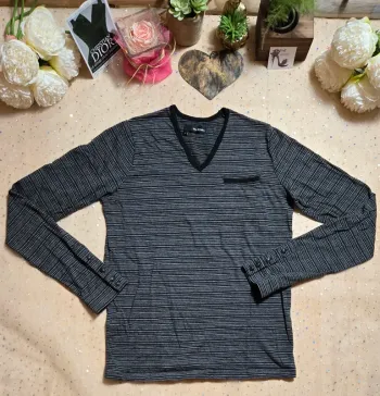Tshirt rayé noir & gris The Kooples