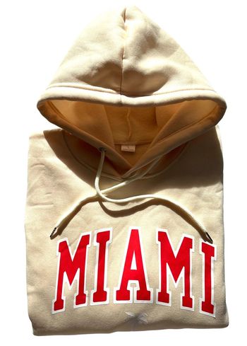 Pull/sweat à capuche Miami beige pour homme en taille L