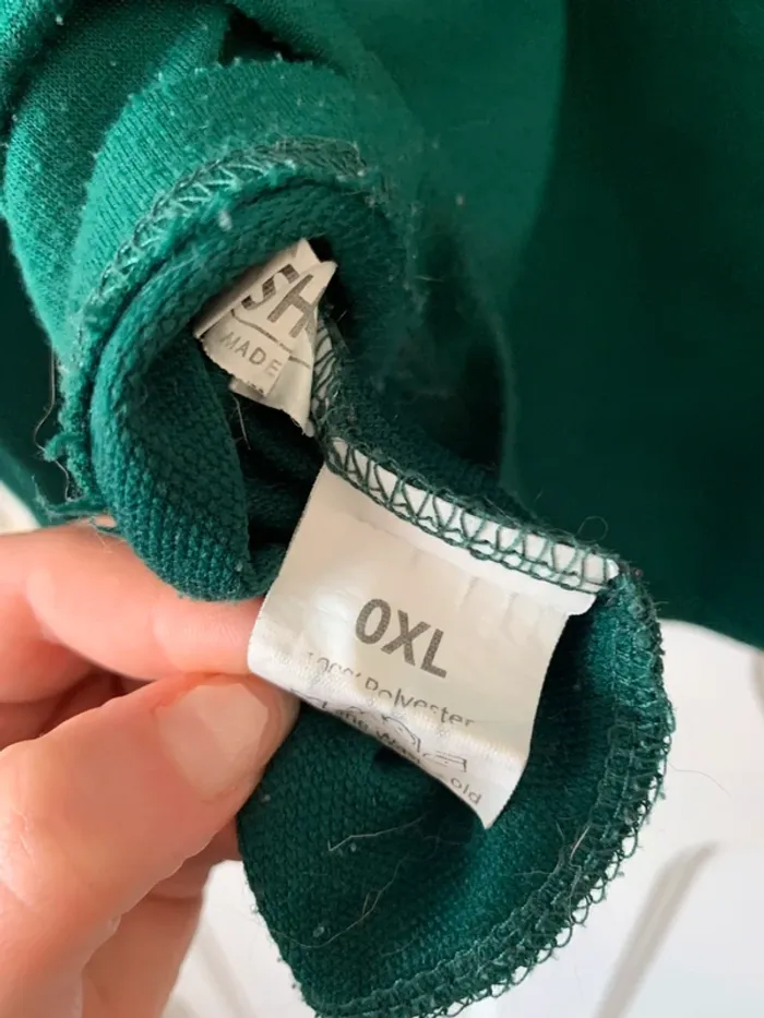 Sweat à zip bicolore vert foncé/blanc femme - Taille XL Shein Curve - photo numéro 3