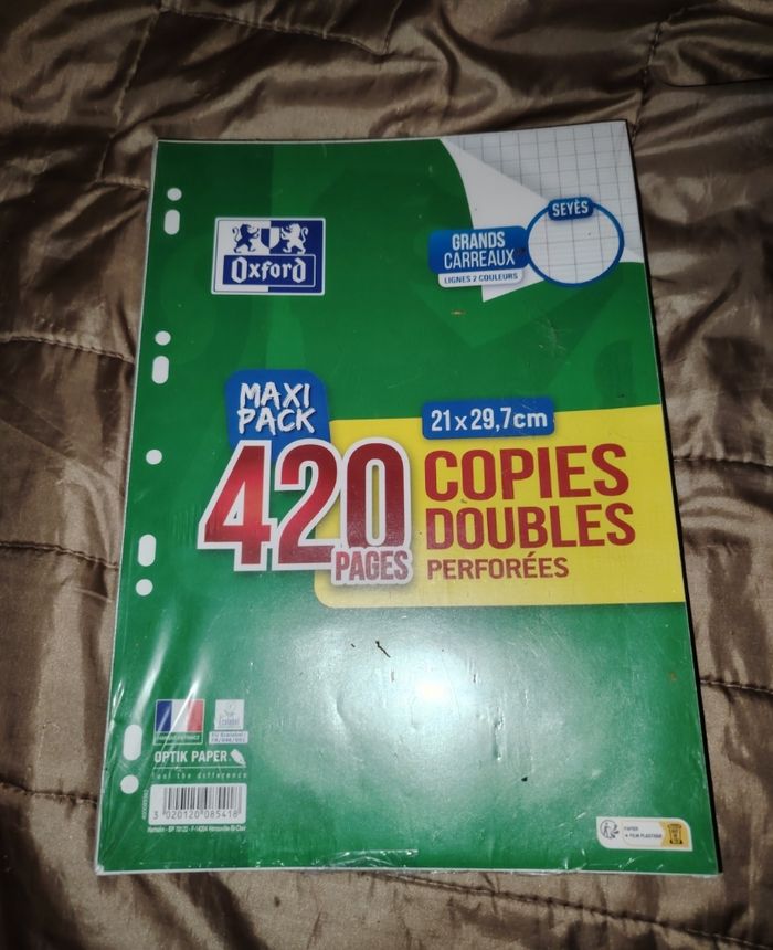 Lot 420 feuilles copies doubles oxford