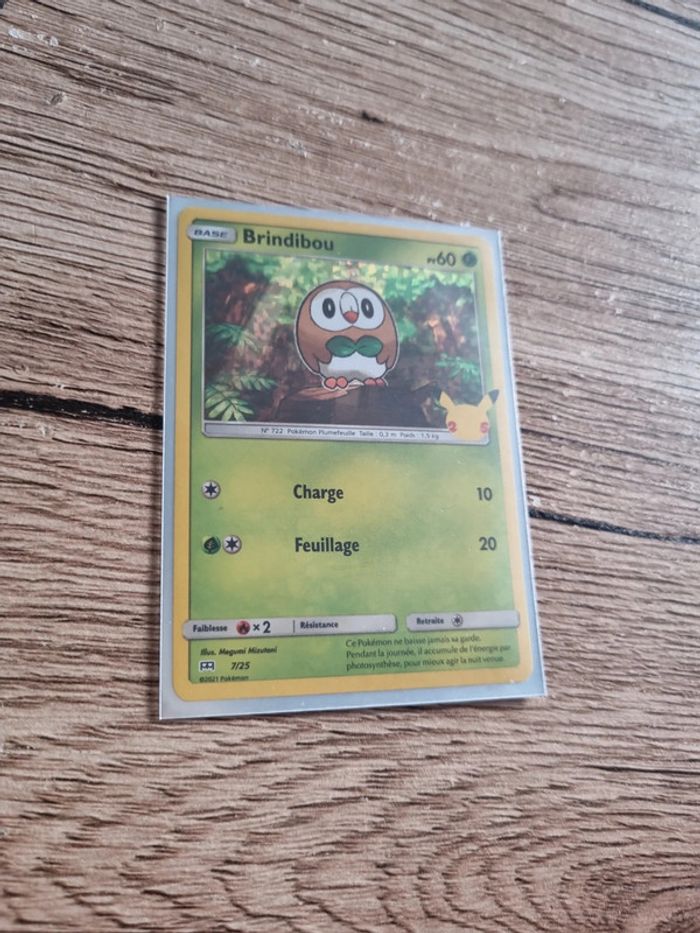Carte pokémon brindibou holo 7/25 fr année 2021 anniversaires 25 ans pokémon - photo numéro 4